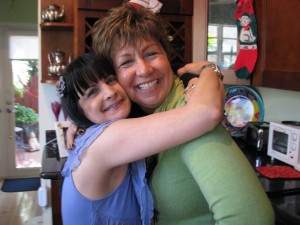 Friendships developed quicky. Cindy hugging on Debbie